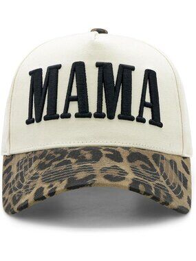 Womens Mama-leopard B Vintage Snapback Trendy Mom Halloween Trucker Hat